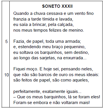 Questão 04 (Avalia-BH) Leia o texto abaixo ALMEIDA, Guilherme de. Disponível em <http://www.sonetos.com.br/sonetos.php?