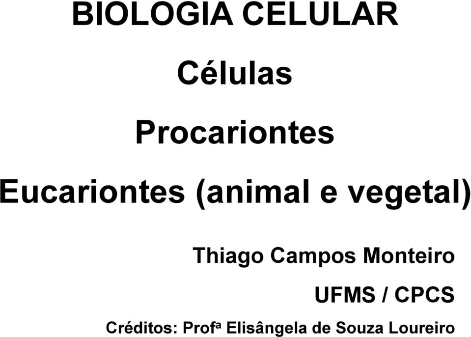 Campos Monteiro UFMS / CPCS Créditos: