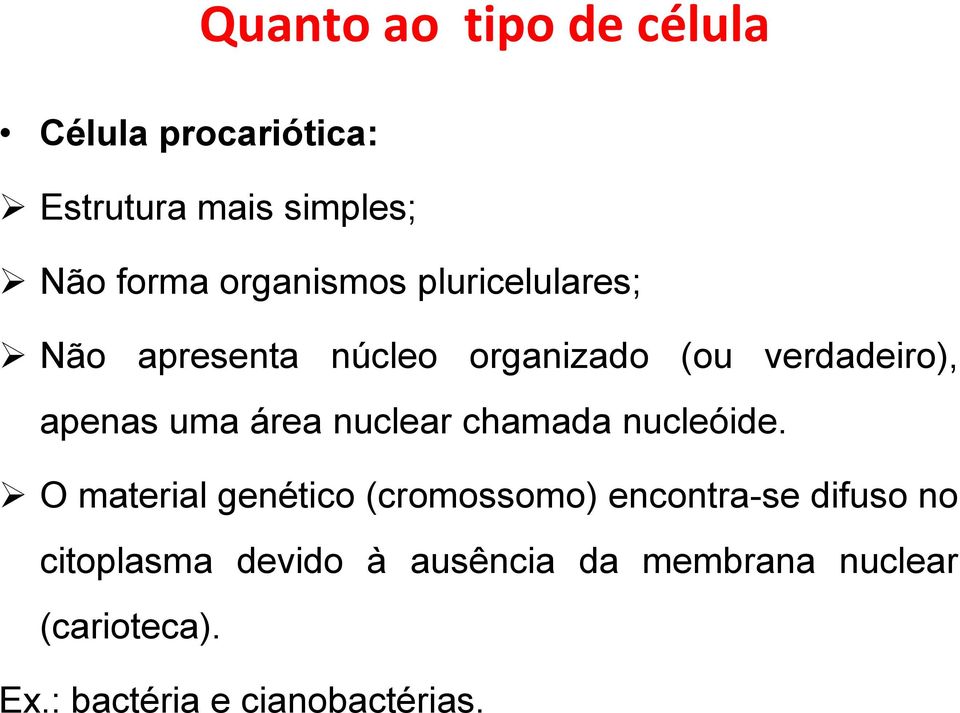 área nuclear chamada nucleóide.