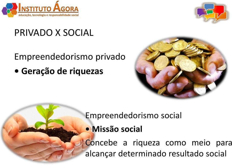 social Missão social Concebe a riqueza