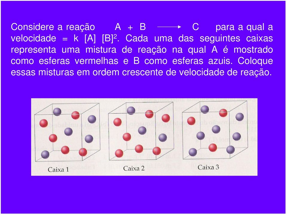 qual A é mostrado como esferas vermelhas e B como esferas azuis.