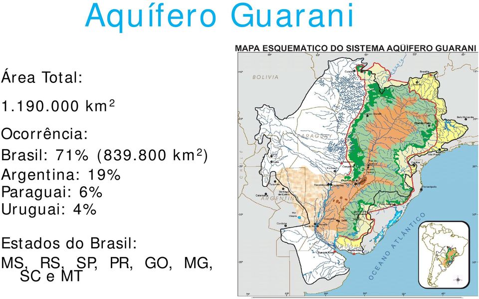 800 km 2 ) Argentina: 19% Paraguai: 6%