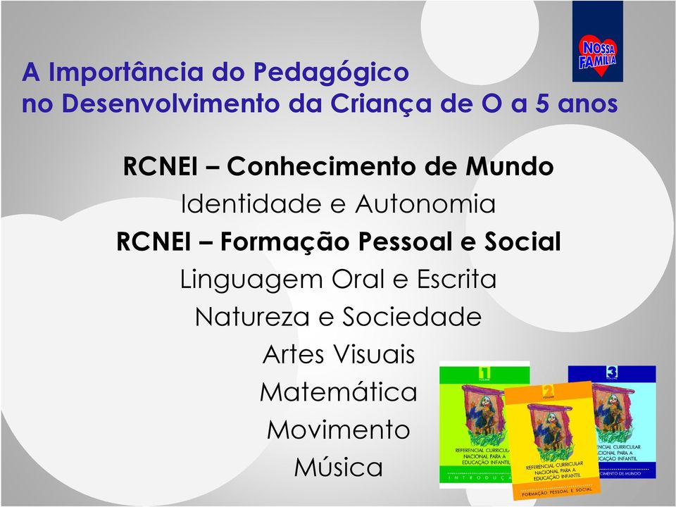 Autonomia RCNEI Formação Pessoal e Social Linguagem Oral e