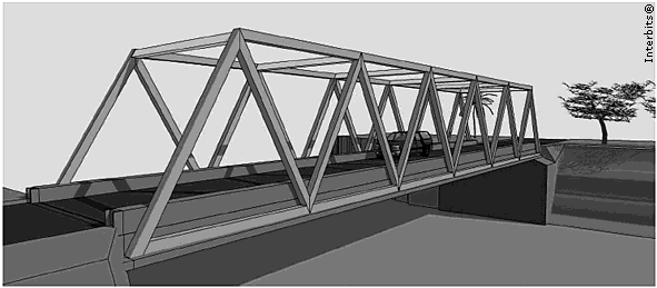 5. (Uel 0) Pontes de treliças são formadas por estruturas de barras, geralmente em forma triangular, com o objetivo de melhor suportar cargas concentradas.