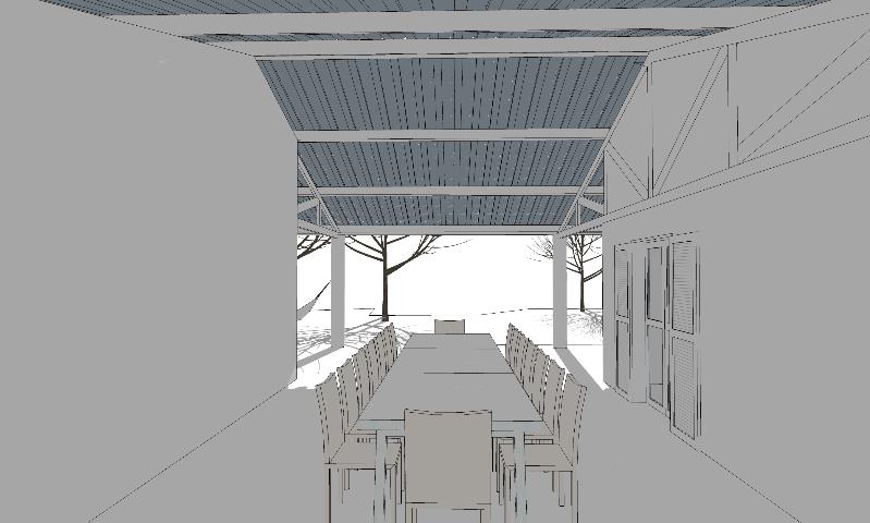 Figura 8: O espaço da varanda da Casa no Peixe Gordo (2012), Arquitetos Associados Fonte: http://www.arquitetosassociados.arq.br/?projeto=casa-no-peixe-gordo; COLOMBO, Juliana, 2015.
