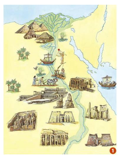 Grupo II A Civilização Egípcia 1- Observa o mapa (documento 8). 1.1. Identifica o rio representado no mapa (documento 8). 1.2.