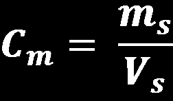 x = 100 ml ou C m concentração em massa m s - massa de soluto por unidade de