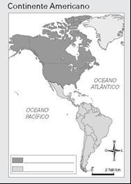 B) Relacione os números contidos no mapa com o nome correspondente. 1... 2... 3... C) De acordo com a subdivisão do continente americano, como fica a localização do Brasil?