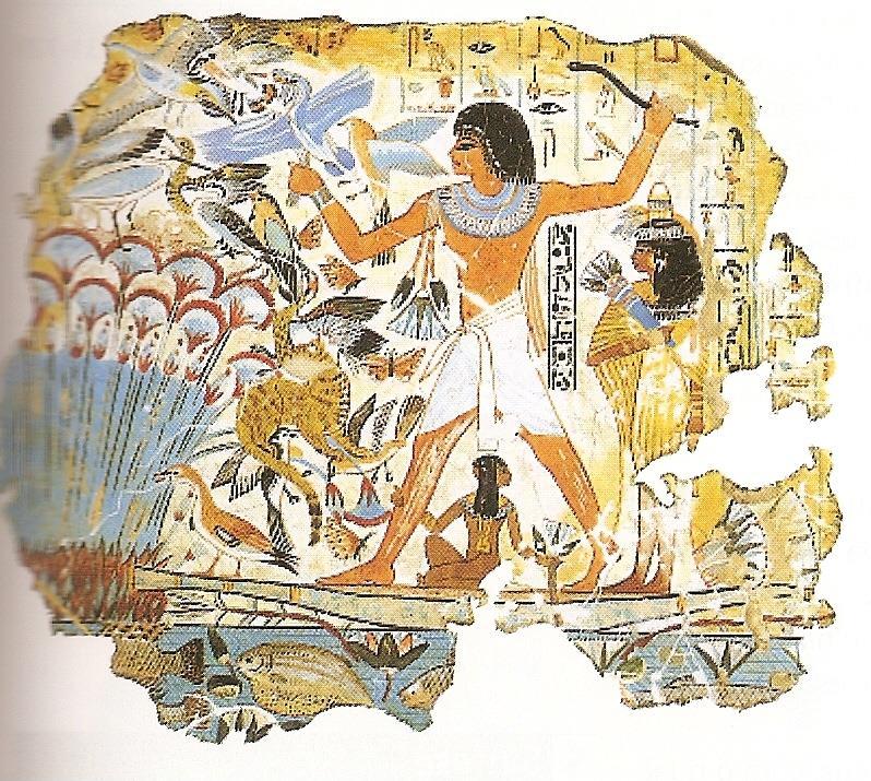Grande parte da pintura egípcia encontra-se nas paredes dos