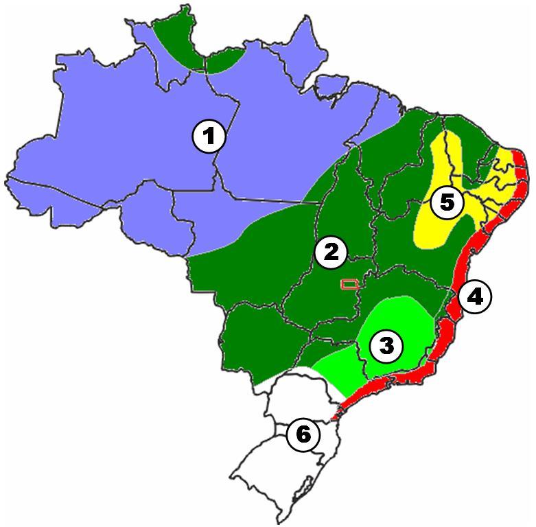 CLIMA BRASIL: tipos climáticos 1 Equatorial 2 Tropical 3 Tropical