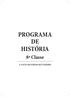 PROGRAMA DE HISTÓRIA. 8ª Classe 1º CICLO DO ENSINO SECUNDÁRIO