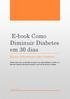 E-book Como Diminuir Diabetes em 30 dias