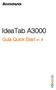 IdeaTab A3000. Guia Quick Start v1.0